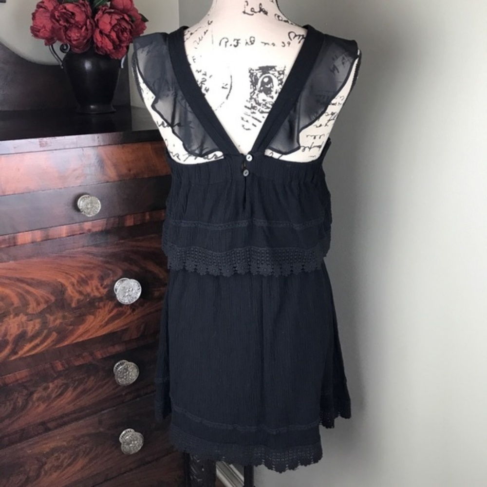 Athropologie Intu Dress Black Sleeveless Ruffle - Picture 3 of 5